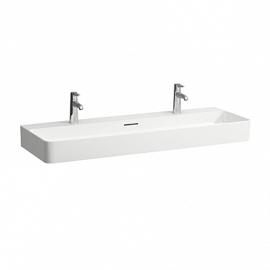 Раковина Laufen Val 120 см 8.1028.9.000.107.1 | отверстия под 2 смесителя